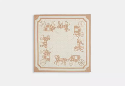 Signature Horse And Carriage Silk Square Scarf