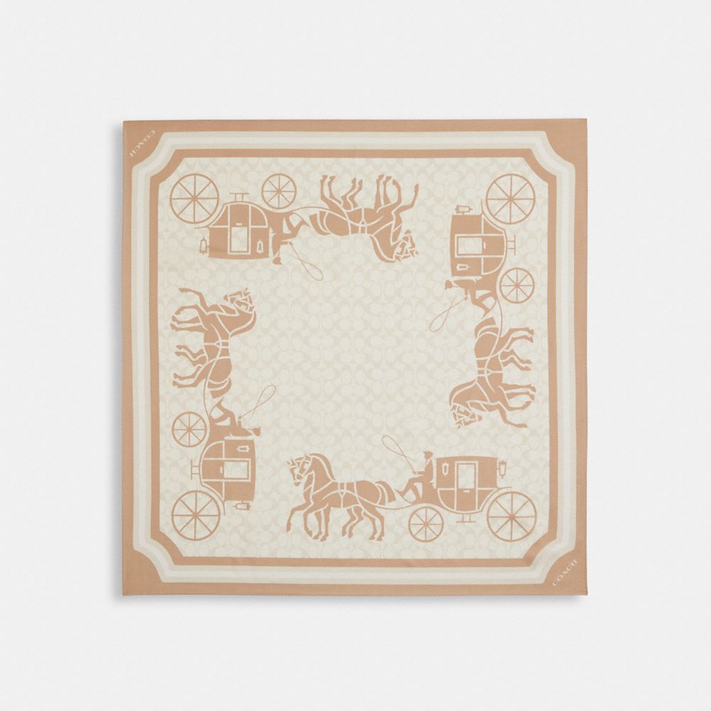 Signature Horse And Carriage Silk Square Scarf