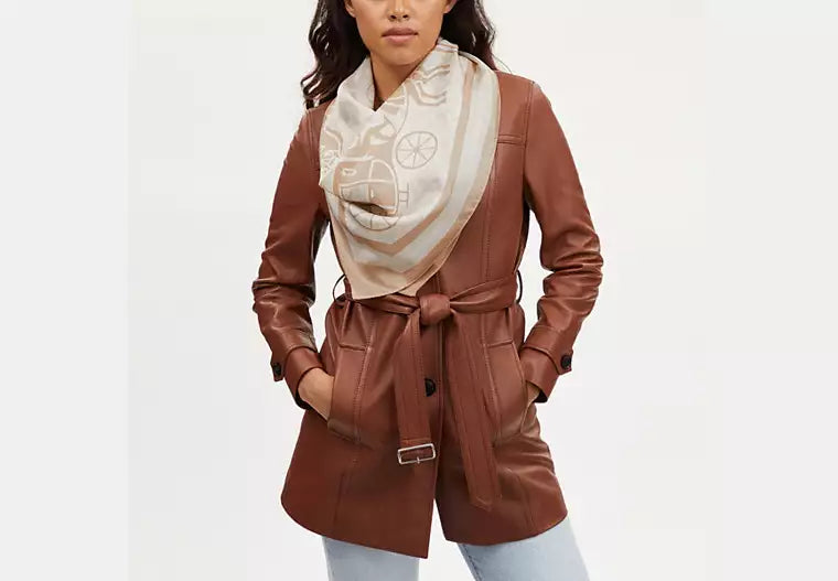 Signature Horse And Carriage Silk Square Scarf