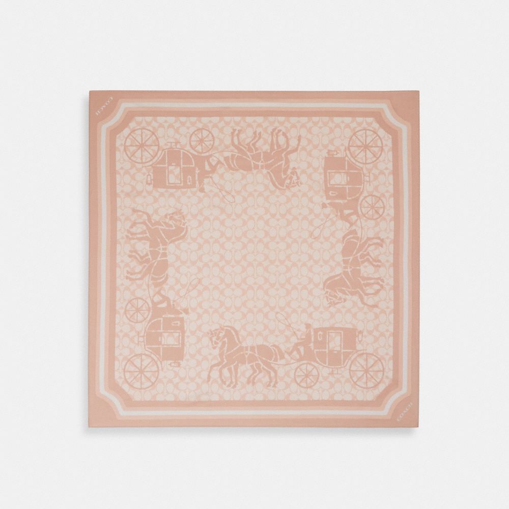 Signature Horse And Carriage Silk Square Scarf