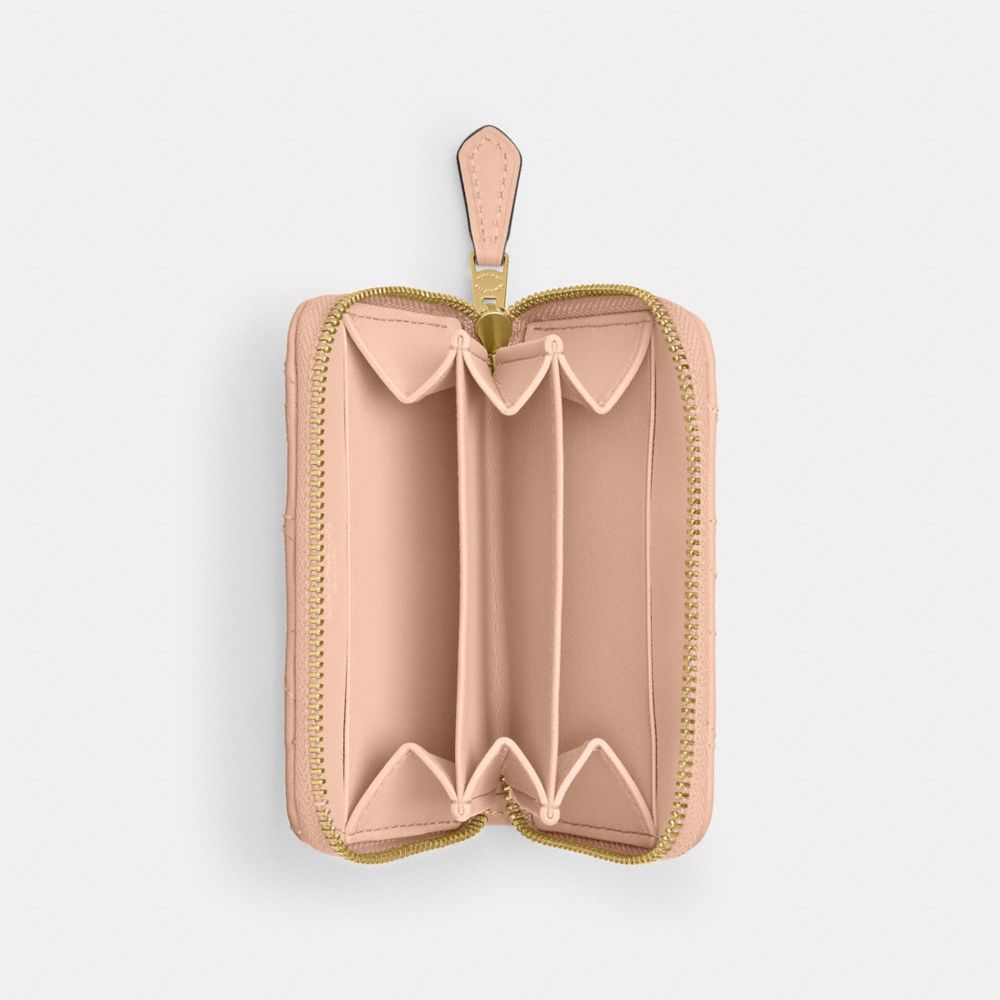 Essential Small Zip Around Card Case With Pillow Quilting