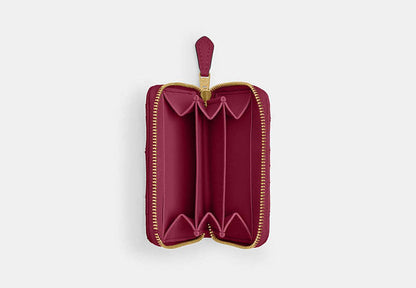Essential Small Zip Around Card Case With Pillow Quilting