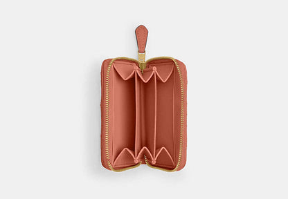 Essential Small Zip Around Card Case With Pillow Quilting