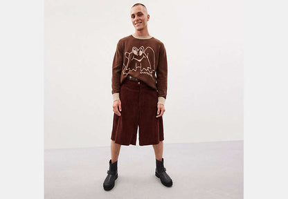 Crewneck Sweater With Intarsia Star Frog Graphic