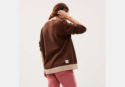Crewneck Sweater With Intarsia Star Frog Graphic
