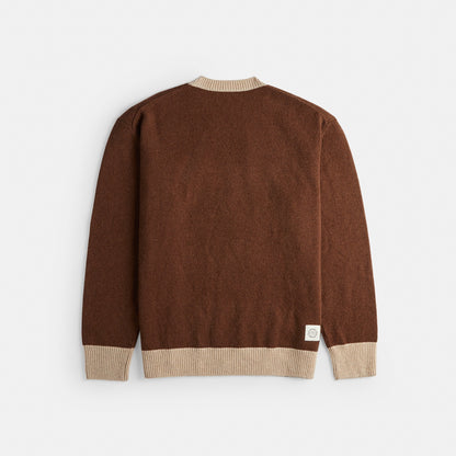 Crewneck Sweater With Intarsia Star Frog Graphic