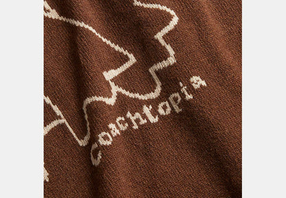 Crewneck Sweater With Intarsia Star Frog Graphic