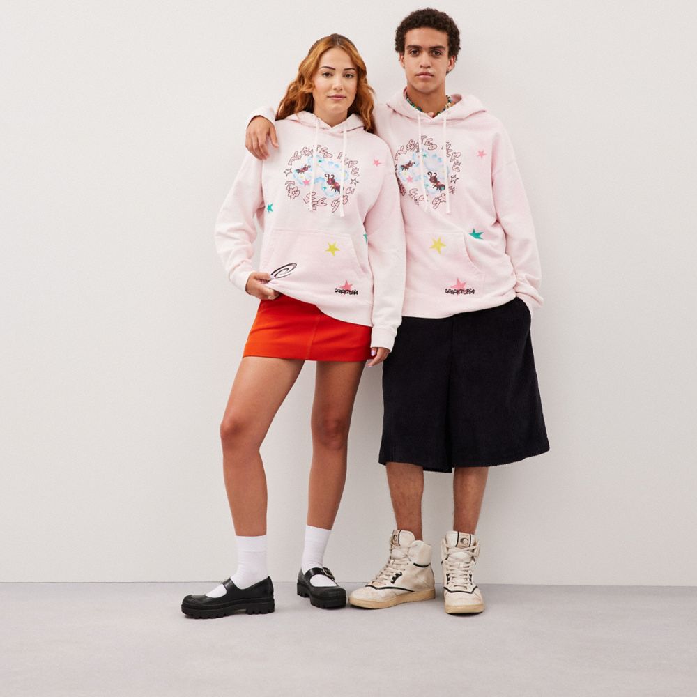 Hoodie With Floated Here To See You Print