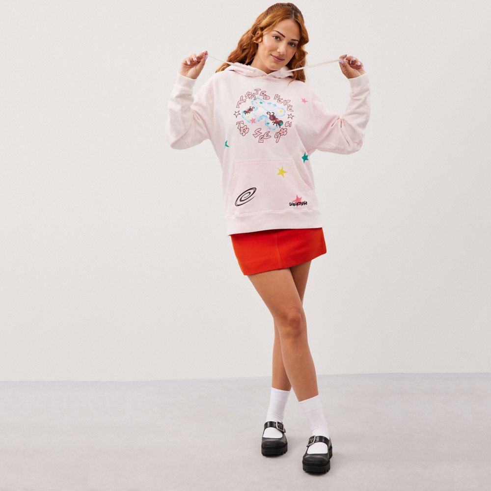 Hoodie With Floated Here To See You Print