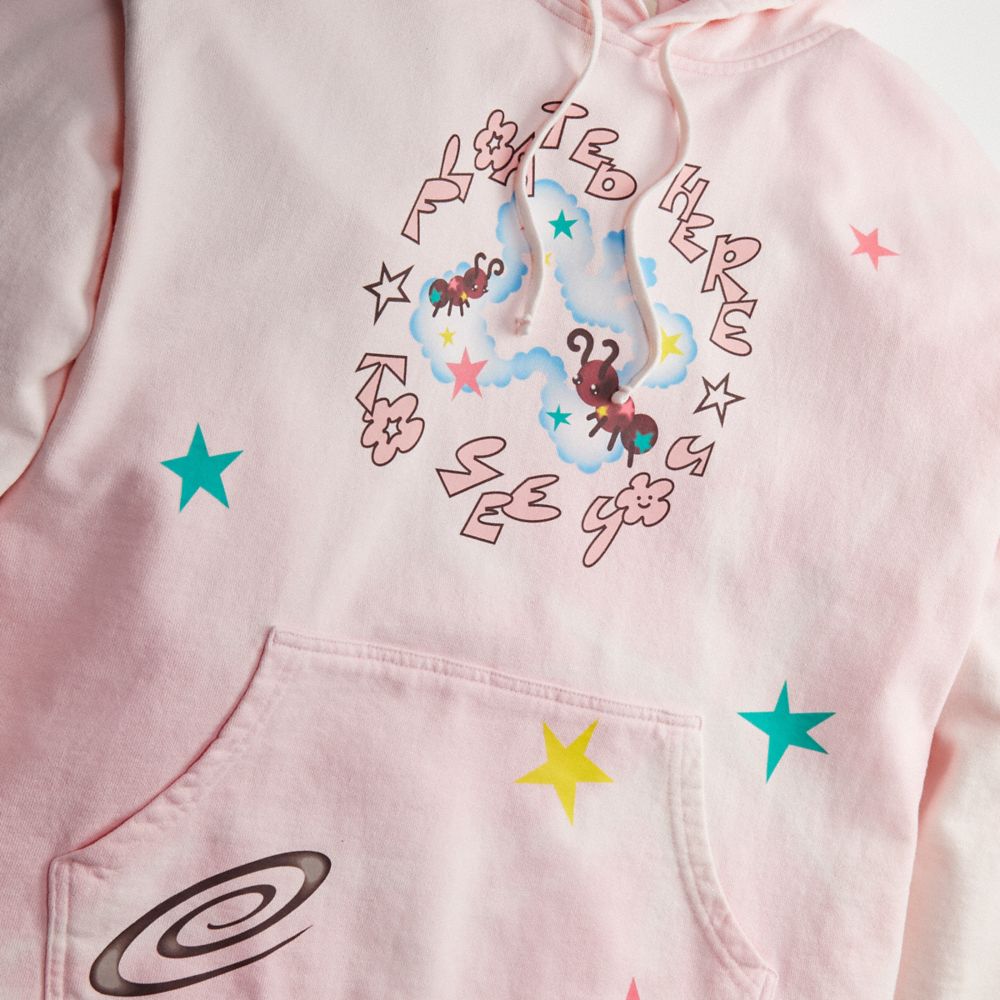 Hoodie With Floated Here To See You Print