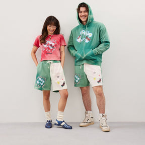 Sweat Shorts With Floating Butterfly Print