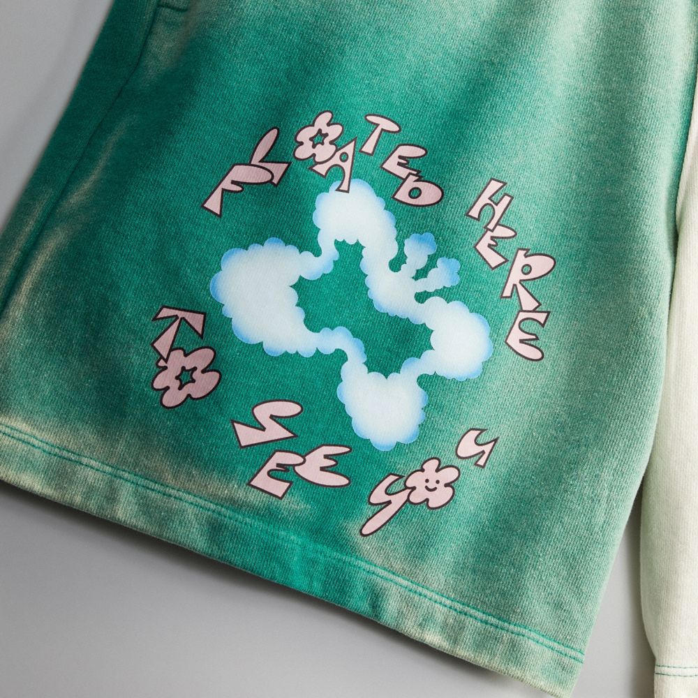 Sweat Shorts With Floating Butterfly Print