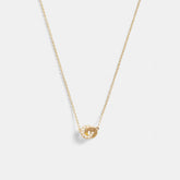 Interlocking Open Circle Pearl Pendant Necklace