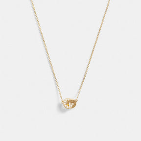 Interlocking Open Circle Pearl Pendant Necklace
