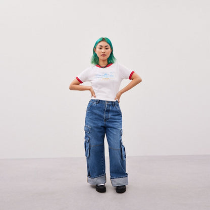 Denim Cargo Pants