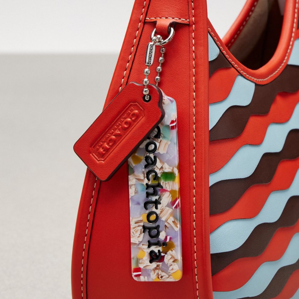 Ergo Bag In Wavy Appliqué Upcrafted Leather