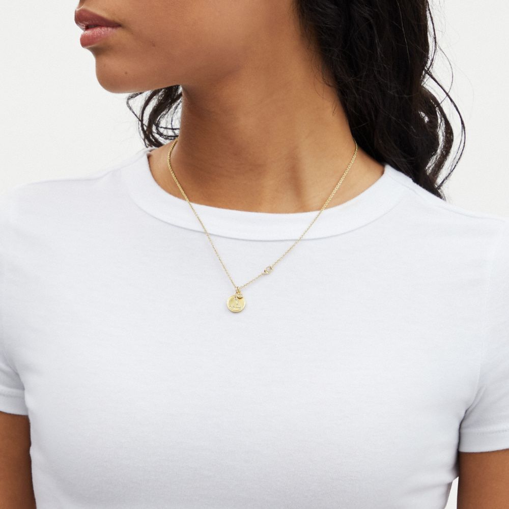 Aquarius Coin Pendant Necklace