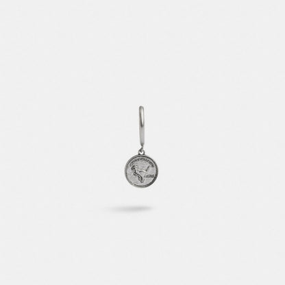 Sterling Silver Coin Single Huggie Earring
