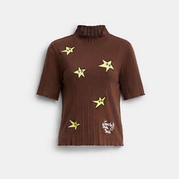 Coach | Brain Dead Graphic Pointelle Mockneck Top