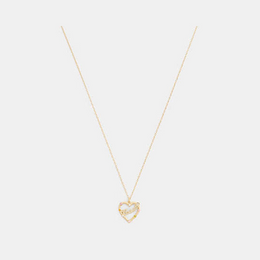 Coach Script Heart Pendant Necklace