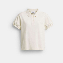 Coach Script Shrunken Polo In Organic Cotton