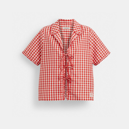Coachtopia Loop Gingham Tie-Front Shirt