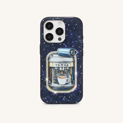 Coffee Tin Artificial Crystal Phone Case - Blue