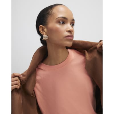 Coral Grown On Sleeve T-Shirt