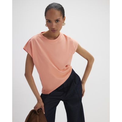 Coral Grown On Sleeve T-Shirt