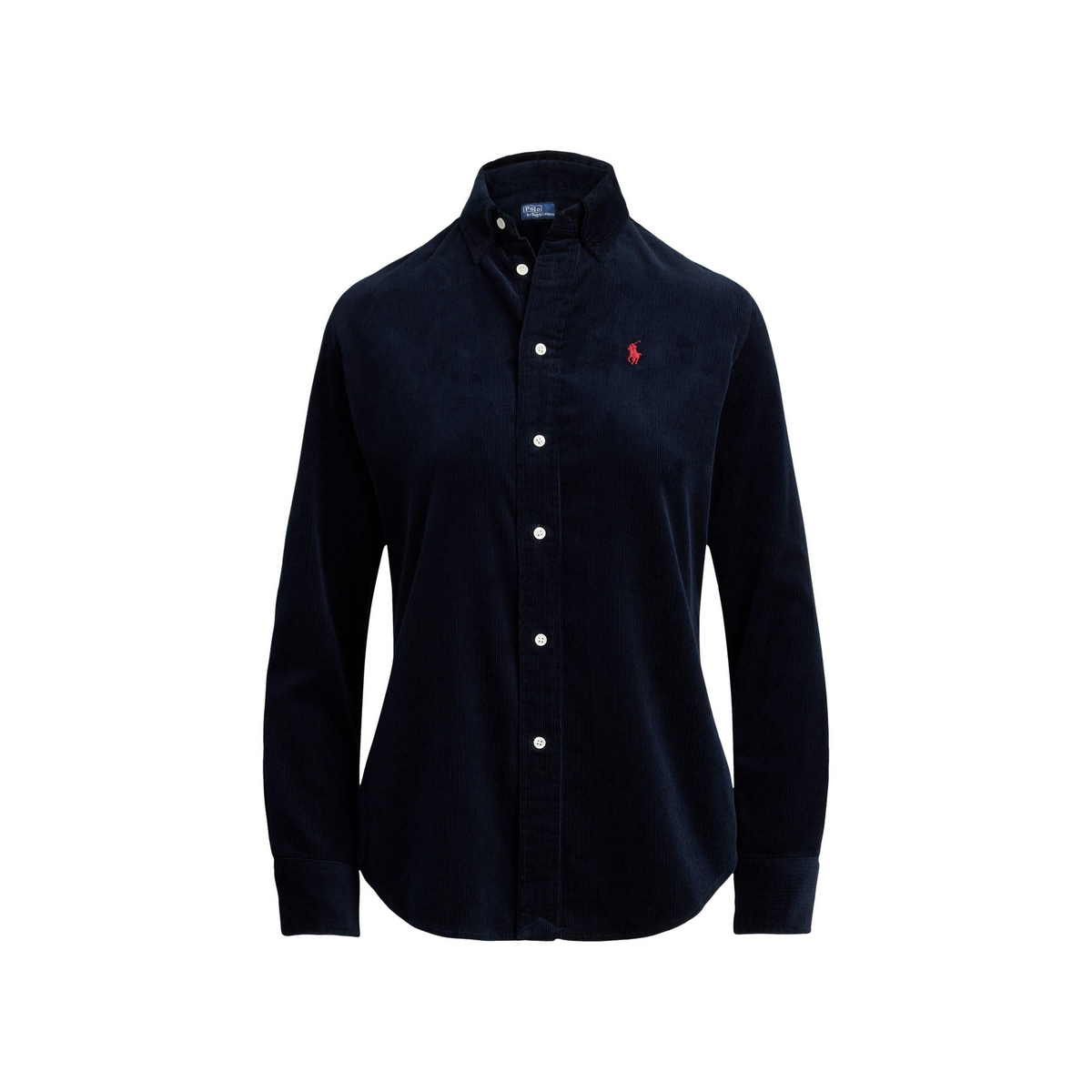 Cord Long-Sleeve Plain Shirt