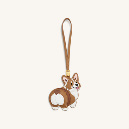 Corgi Bag Charm - Tan Multi