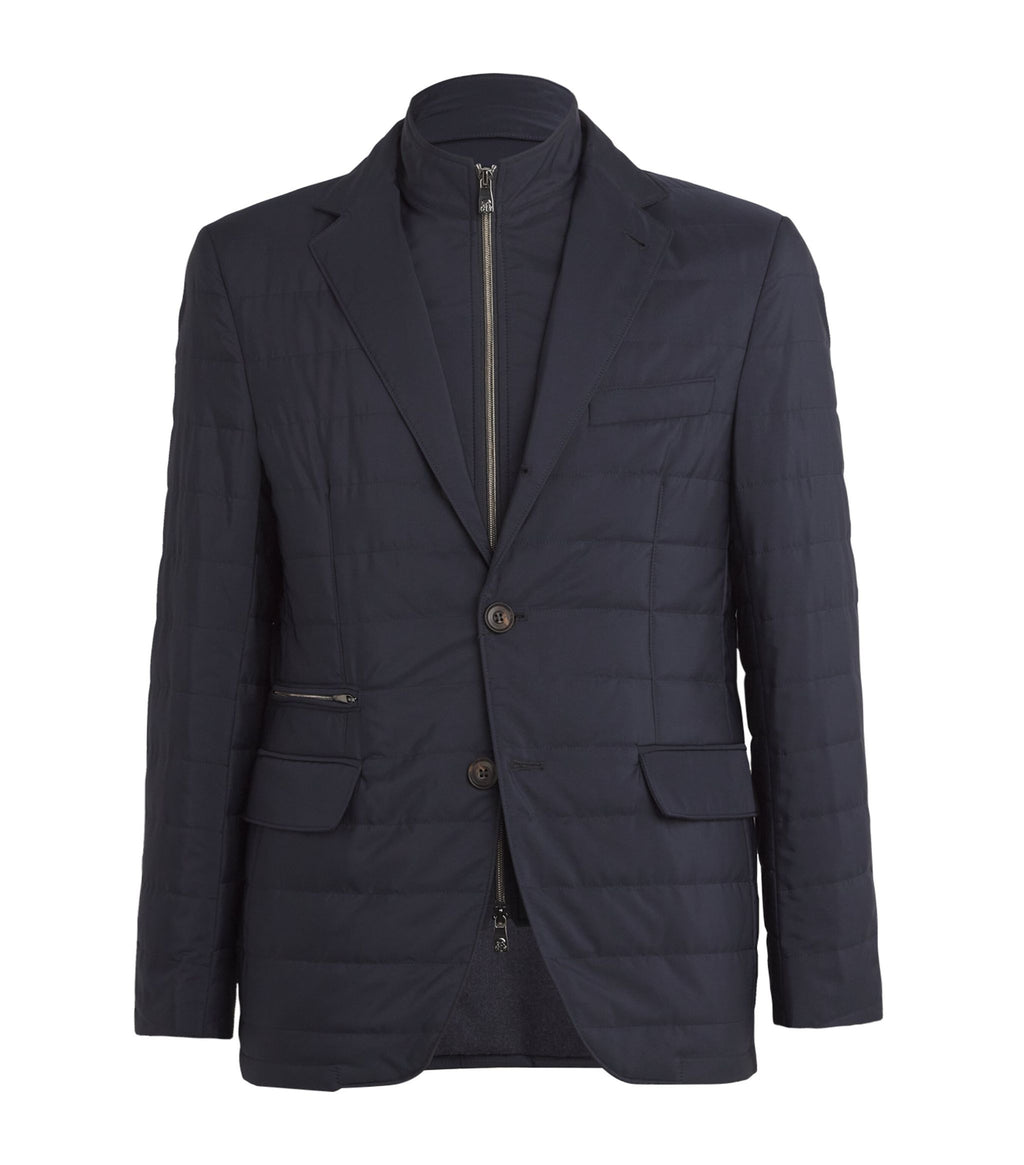 Corneliani Technical Quilted Blazer - Blazers | Shop From The Mirage