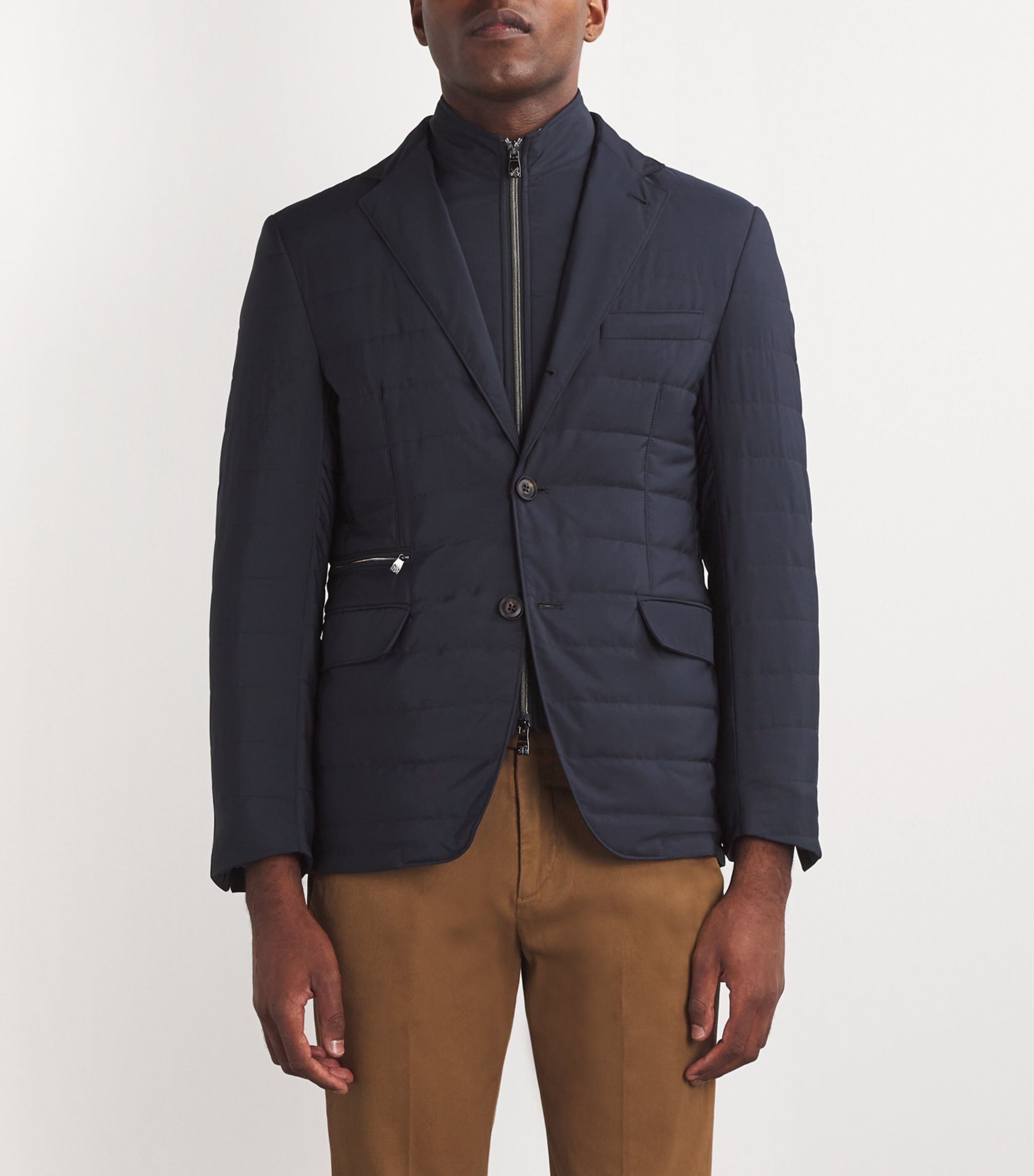 Corneliani Technical Quilted Blazer - Blazers | Shop From The Mirage