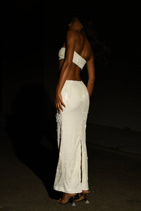 Cosette Sequin Maxi Skirt - White