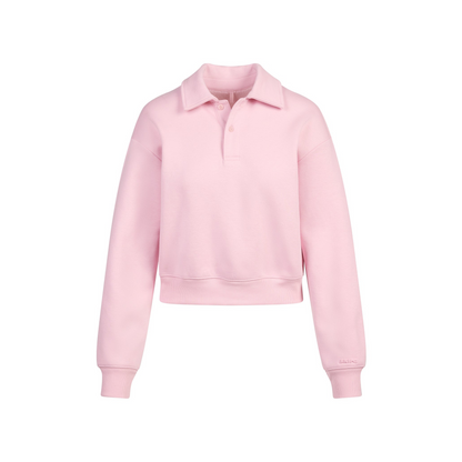 Cotton Fleece Polo Sweatshirt
