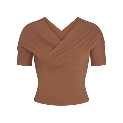 Cotton Jersey Wrap Top