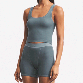 COTTON RIB BOXER | MARBLE