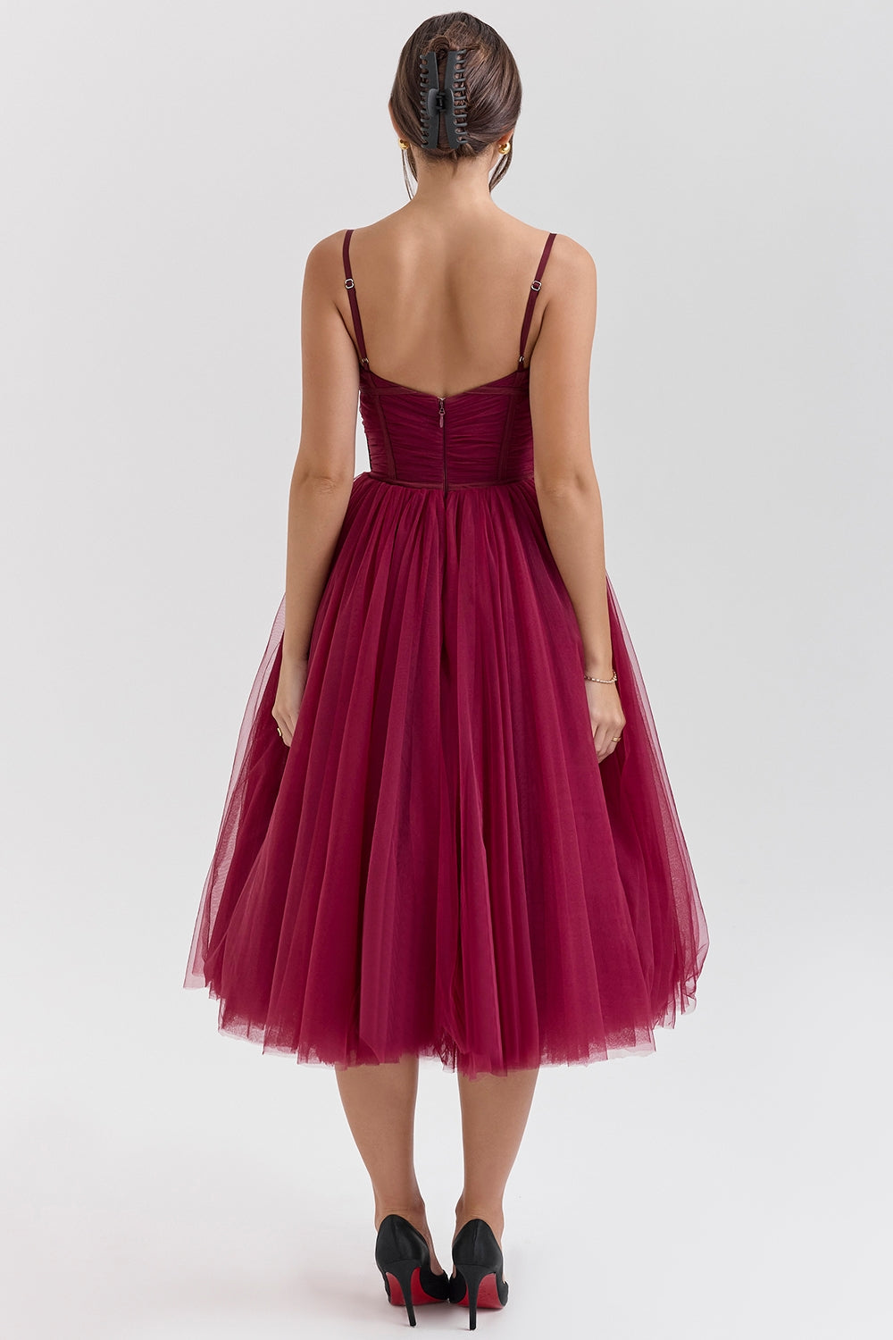 cabernet tulle midi dress - sale