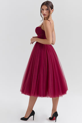 cabernet tulle midi dress - sale