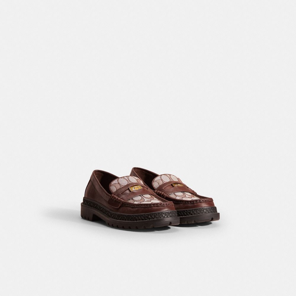 Restored Loafer With Signature Jacquard And Signature Coin