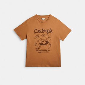 Relaxed T Shirt With Flower Pot Print