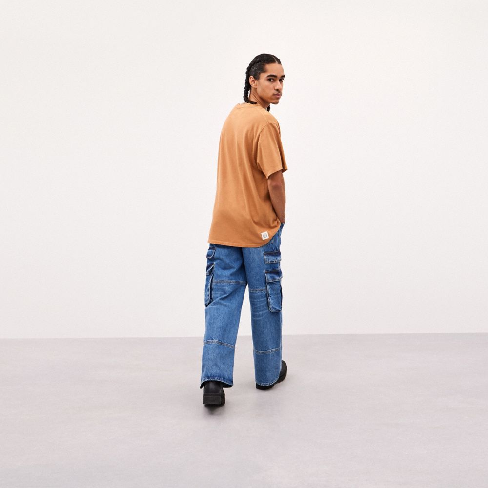 Relaxed T Shirt With Flower Pot Print