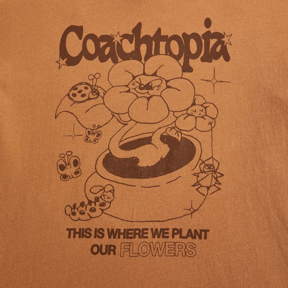 Relaxed T Shirt With Flower Pot Print