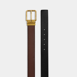 Square Roller Buckle Cut-To-Size Reversible Belt, 38 Mm