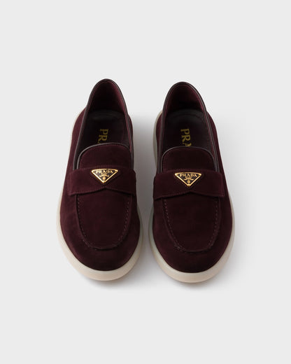 Burgundy Suede leather loafers