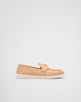 Natural Ostrich leather loafers