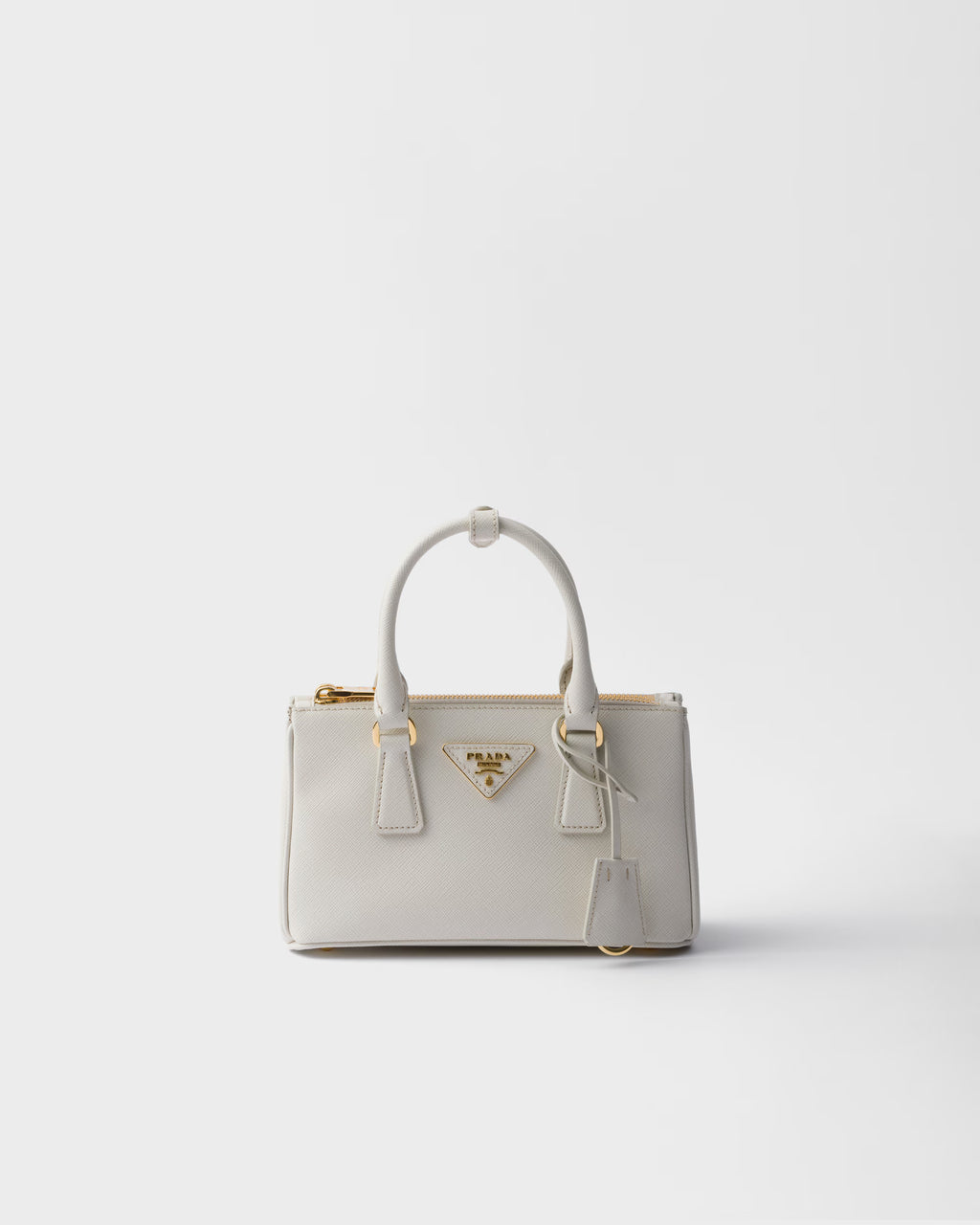 Prada Mini Galleria Saffiano Leather Tote in White