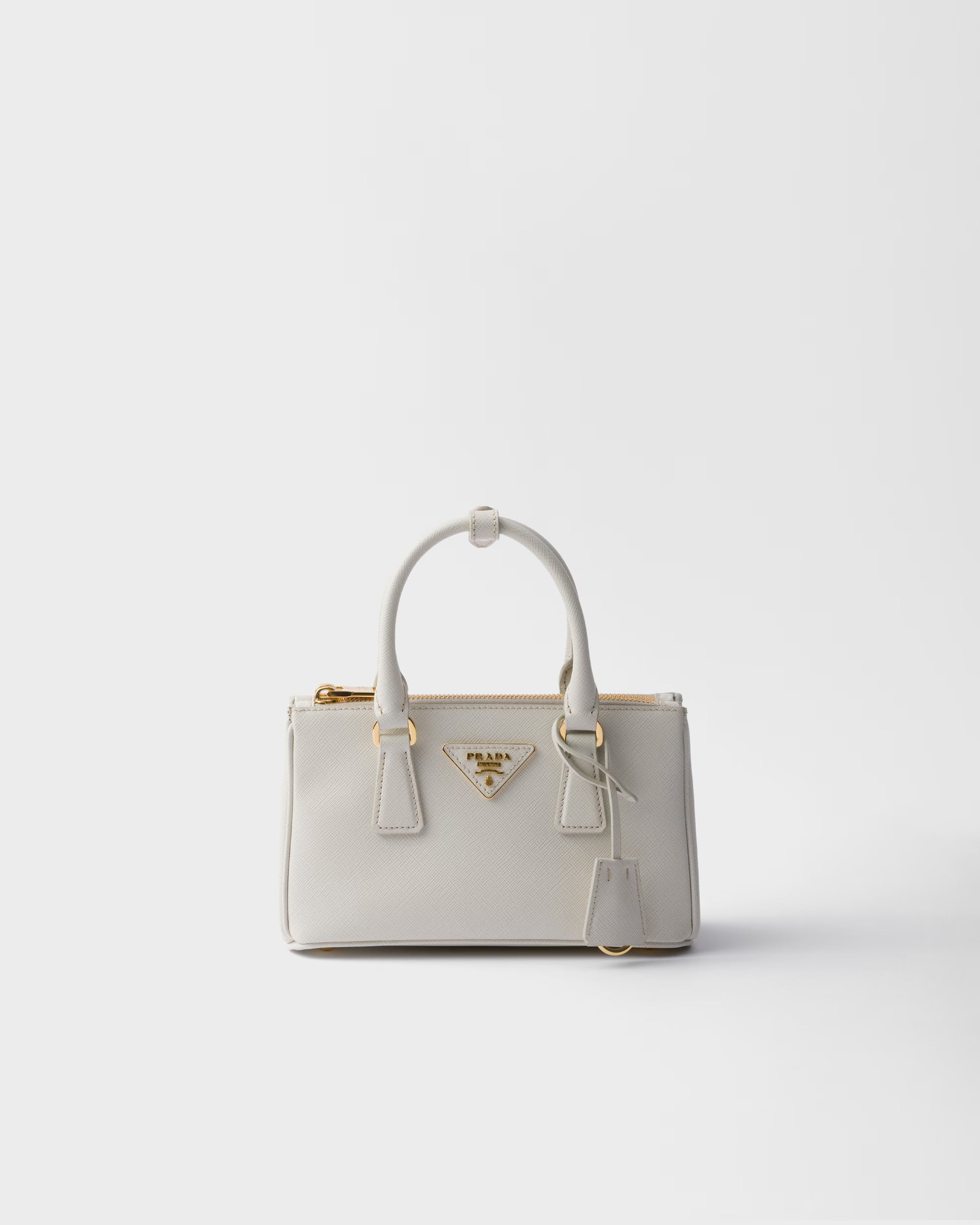 Prada Mini Galleria Saffiano Leather Tote in White