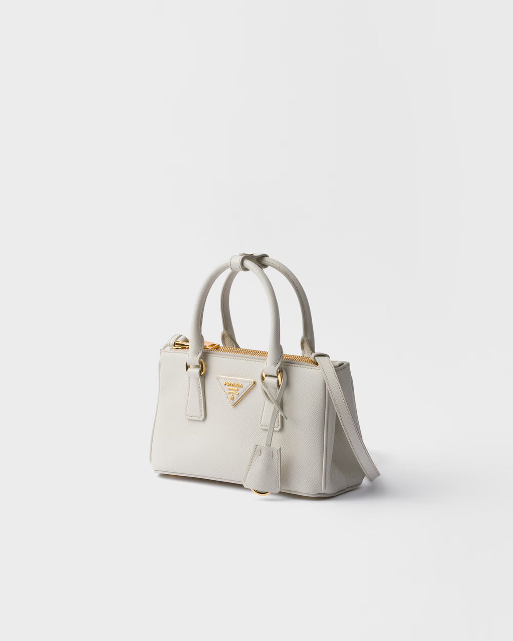 Prada Mini Galleria Saffiano Leather Tote in White