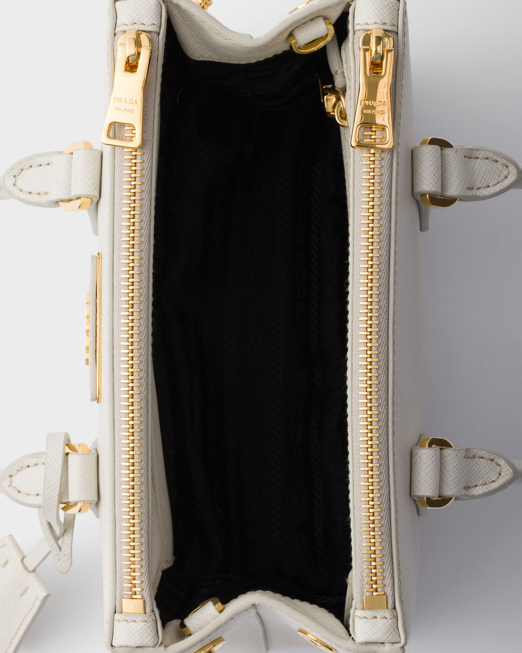 Prada Mini Galleria Saffiano Leather Tote in White